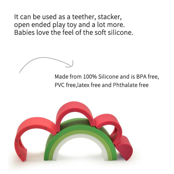 Rainbow Nesting Blocks Watermelon ODM Stackable Toys For 1 Year Old