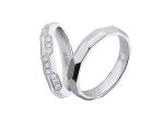 Geometric Pattern Design Manual Inlay 9.8g Couple Pair Rings
