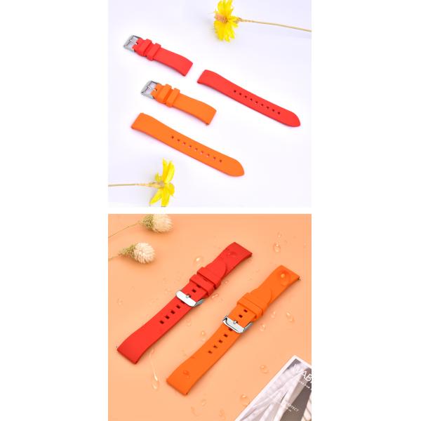 ROHS Quick Release 20mm Silicone Rubber Smart Watch Strap