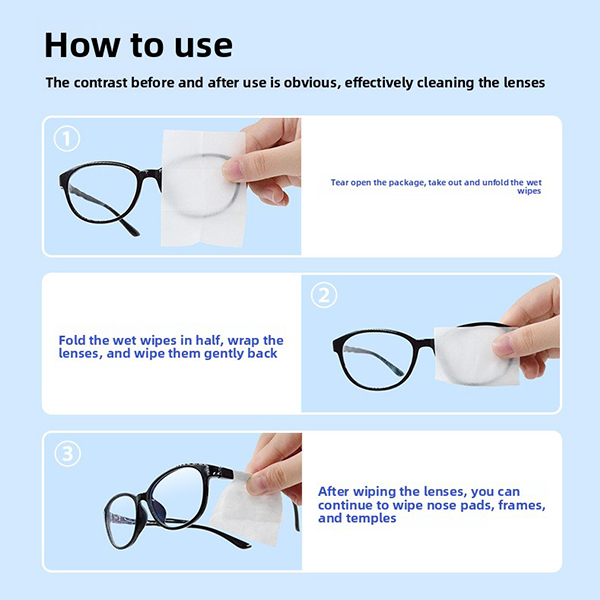 Wholesale 100pcs/box Alcohol-Free Lens Wipes