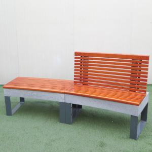 China Garden Wooden Stone Bench set with Backrest Stone leg metal Wood Bench Wholesale stone Garden wood bench Wholesale on sale
