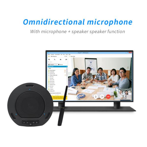 (2pcs) USB2.0 plug and play wireless video conference omnidirectional microphone speaker For 40 sqm meeting room (2pcs)