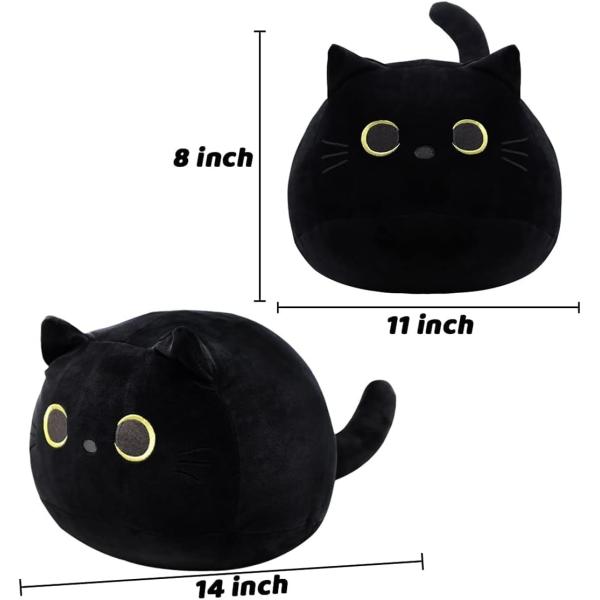 Black Cat Plush Toy: Soft, Stuffed Animal Pillow, Baby Sofa Decoration, Cat-shaped Design