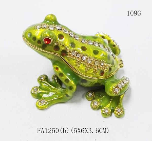 Cheap 3D magnetic frog shape jewelry box party favors metal pewter frog jewelry box for sale