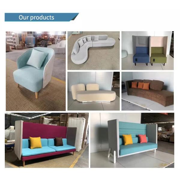Orange Modern Office Sectional Sofa Leather Reception Sofa For Office