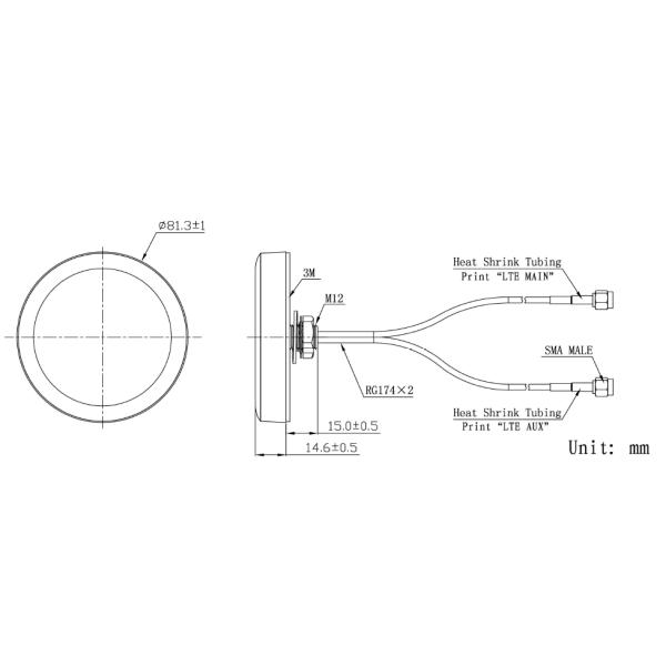 IP67 Waterproof Lte Antenna Mimo / Long Range Antenna 698~960MHz/1710~2690MHz