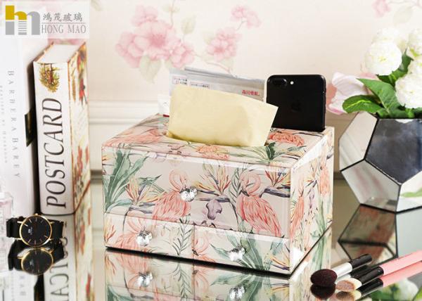 Cheap European Creative Design Glass Tissue Box , Rectangular Kleenex Box Covers for sale