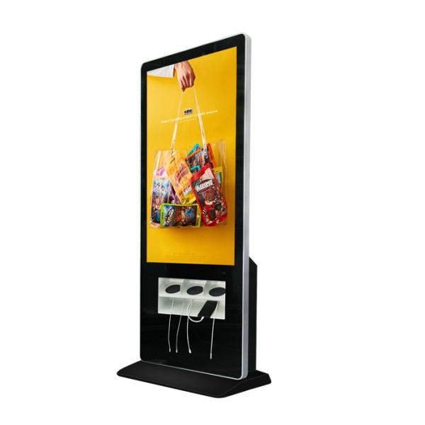 Cheap 55 Inch PC All in One Touch Screen Kiosk with Mobile Phone Smart Cell Phone Wireless Charging Station for sale