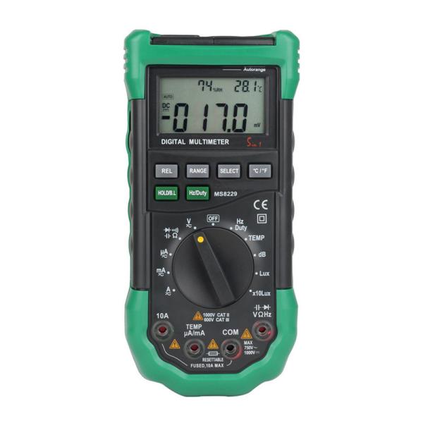 Cheap MS8229 Digital Multimeter 5 in 1 Noise Illumination Temperature Humidity Tester Diagnostic-tool Auto Range LCD Backlight for sale