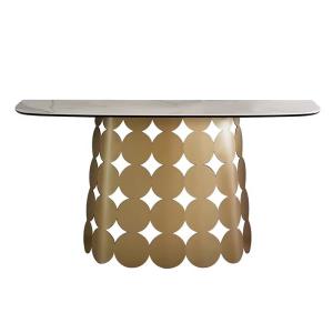 Luxury Hotel High-end Stainless Steel Marble Gold Entrance Table