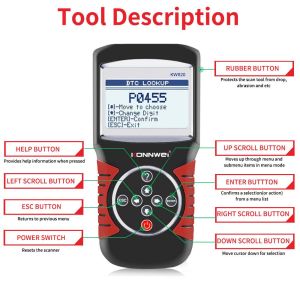 Multi-languages large screen car Code Reader OBD2 Diagnostic Tool