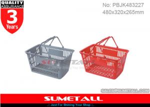 Best OEM Service 28L Plastic Shopping Basket With Handles / Hand Baskets For Shopping wholesale