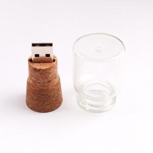 Best 16GB 32GB 64GB Wooden USB Flash Drive Bottle Shaped Glass Wine Stopper wholesale