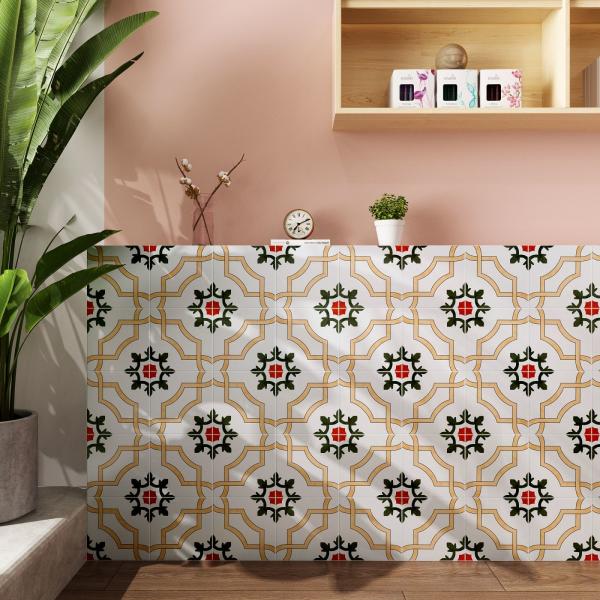 20x20cm Light Yellow Green Ceramic Rustic Tile for Bathroom