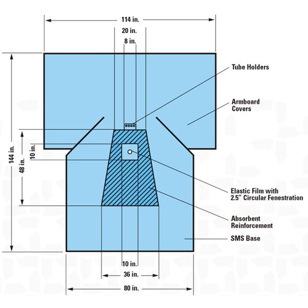 PP SMS material Upper Extremity Disposable Surgical Drapes With Tube Holders