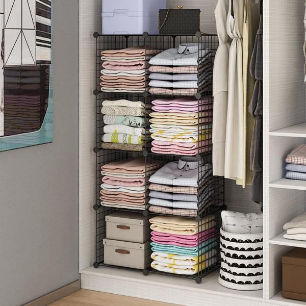 Cheap 4 Tier Portable Double Partition Steel Clothes Rack Within Wardrobe for sale
