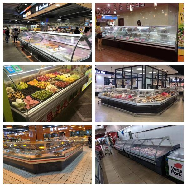Danfoss Compressor Deli Display Refrigerator / Meat Counter Display Fridge