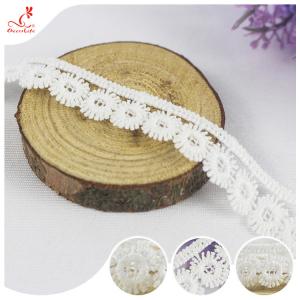 China Machine Crocheted White Ribbon Lace Trim Water Soluble For Skirt on sale