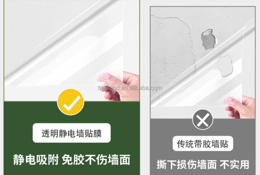 Transparent Electrostatic Protective Film for Wall Drawing Board Easy to Clean 61cm *2m Roll Size