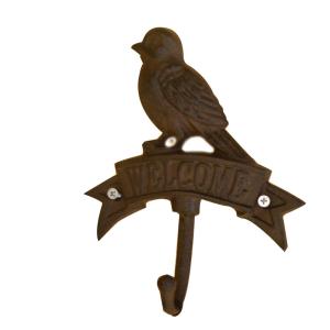 Best Antique Wall Mount Bird shape Black Iron Coat Hooks wholesale