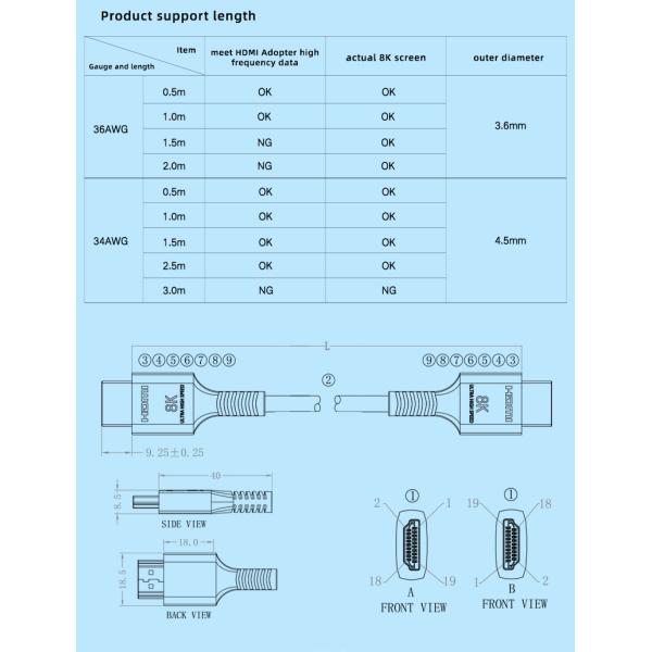 28Awg Copper Ultra HDMI Cable Hdmi 48Gbps Custom Logo
