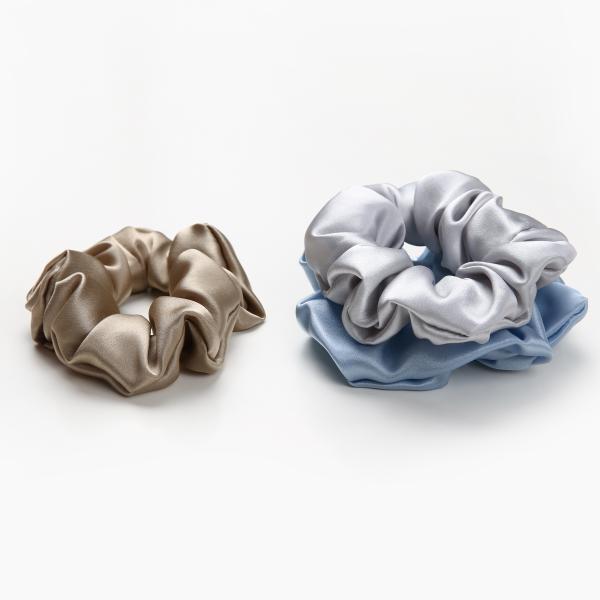 Cheap Large 22mm Mulberry Silk Scrunchies Set Custom Logo White Hair Ties for sale