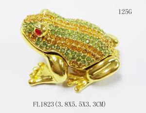 Animal trinket jewelry box Frog diamond decoration pewter jewelry box