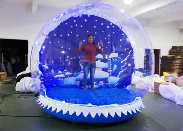Cheap Water Proof Christmas Blow Up Snow Globe Transparent Display LED Lights for sale