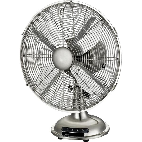 Strong Wind 3 Speed Retro Table Fan , Metal Decorative Oscillating Table Fans