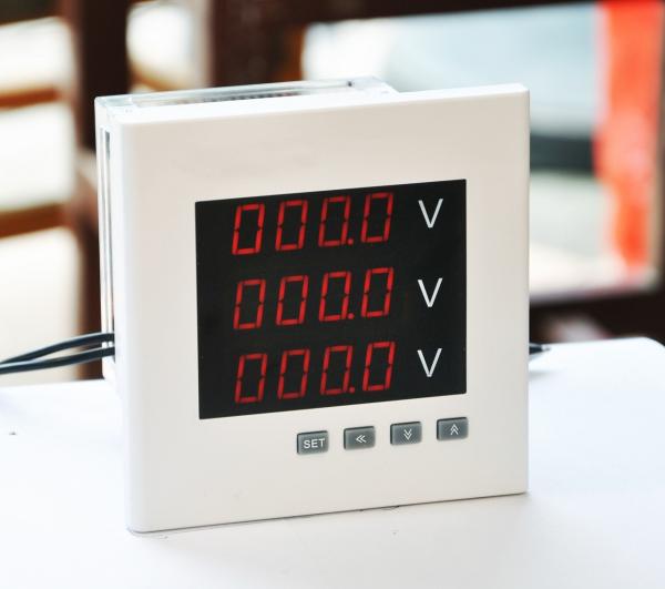 Cheap AC Panel Mount Voltmeter Three Phase 0 - 20ma Analog Output 4 Digits LED for sale