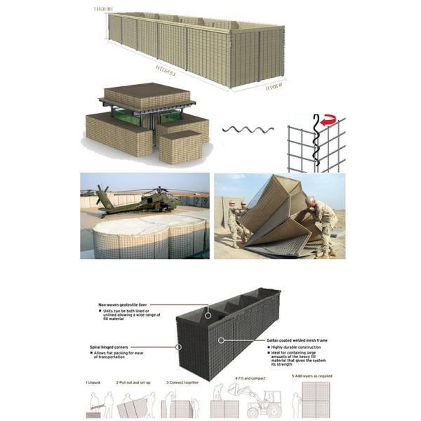 Heavy Duty Hesco Defensive Barriers Bunker , Sand Filled Barriers Long Service Life