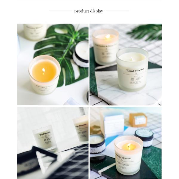 Beautiful Plain Jar Candles Frosted Glass Jar Customized Logo SGS Certification
