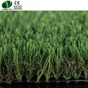 Synthetic Plastic Lawn Grass With Title 4 Colors Environment Friendly