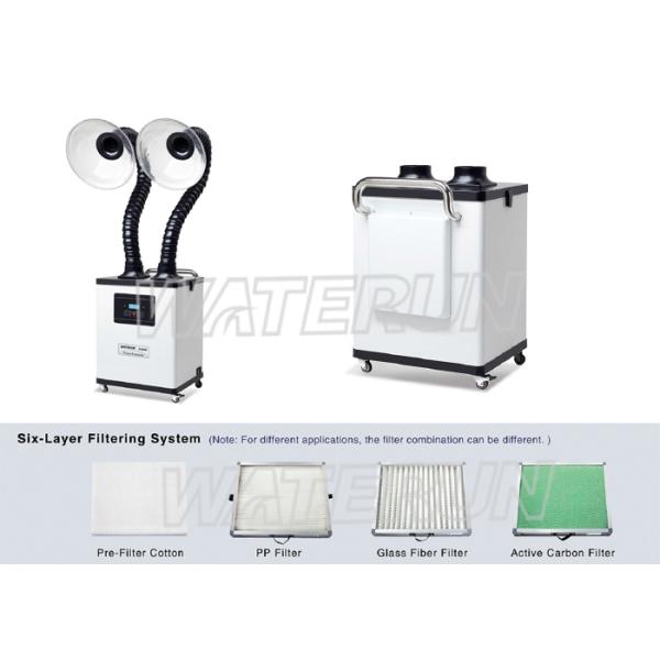 White Beauty Nail Salon Fume Extractor system Six Layer Filters , High efficient