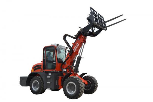 Cheap Farm Machinery Telescopic Wheel Loader  With Pallet Fork WY2500 Black Red for sale