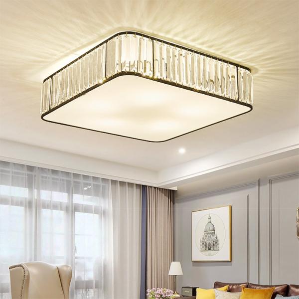 LED Ceiling Lights With Crystal Lampshade For Bedroom Metal Square Ceiling Lamp(WH-CA-99)