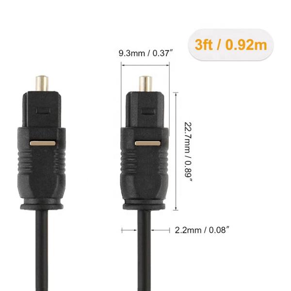 High Quality Thin 24K Gold Spdif Digital Optical Audio Toslink Cable
