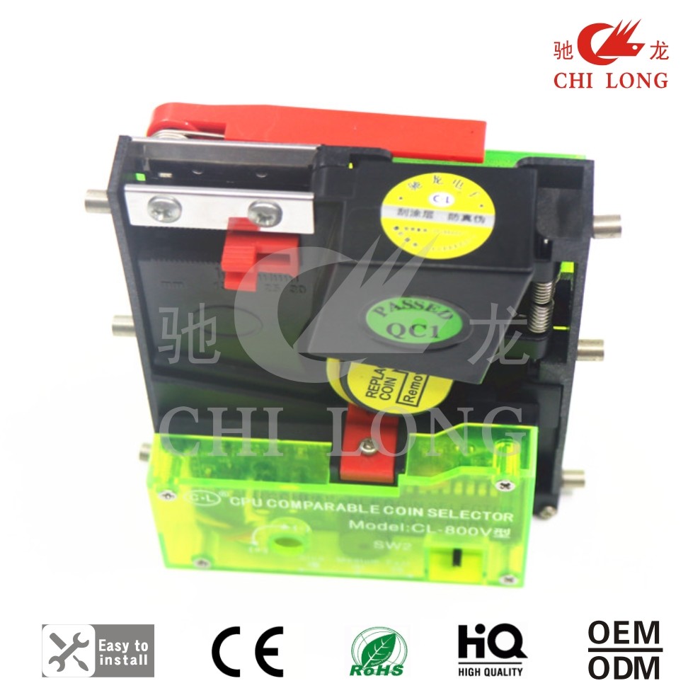 Vertical Inserting Cpu Coin Selector Plastic Panel With Self Testing Alarm