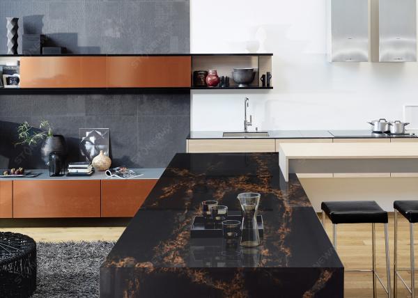 Cheap High Brightness Quartz Kitchen Countertops , Engineered Quartz Kitchen Worktops for sale