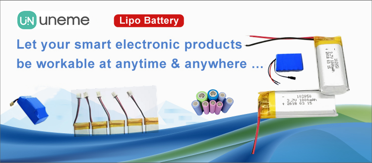 UNEMETECH Rechargeable Lithium ion Battery 3.7V 1500mAh 603458 Lipo Battery for Led Light