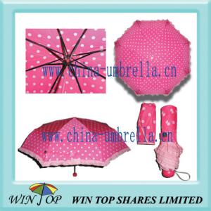 DOT Design Ladies Folding Umbrella with Lace