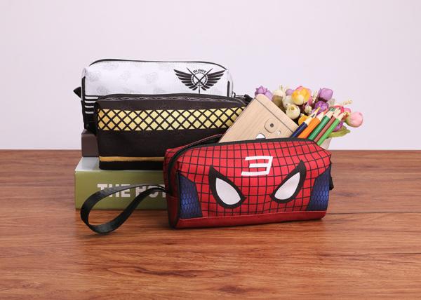 Cheap Custom Batman Logo Zipper Pencil Pouch , Canvas Travel Gift Makeup Pencil Holder for sale