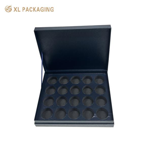 XL Packaging Custom Packaging Box Factory Empty Blue Paper Packaging Boxes Ribbon Linked Lid Hinged Paper Box For Food Can