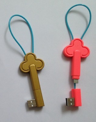 Cheap Archaized Key Shape Charging Data Sync Cable, USB To Micro for sale