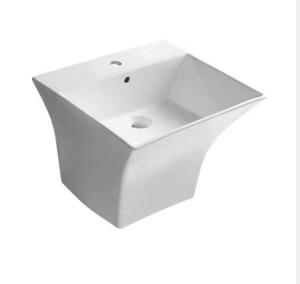 China Glossy Glaze Ceramic Wall Hung Basin , Vanity Ceramic Wash Basin on sale