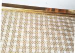 Decoration Square Hole Type Handrail Balustrade Weave Mesh With Gold Color Frame