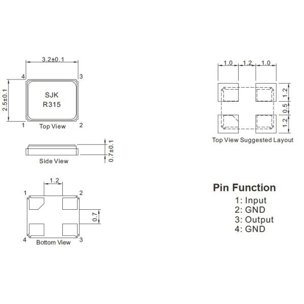 1650264622493987.jpg 3225 SAW Resonator With 433.92MHz ±75KHz RoHS