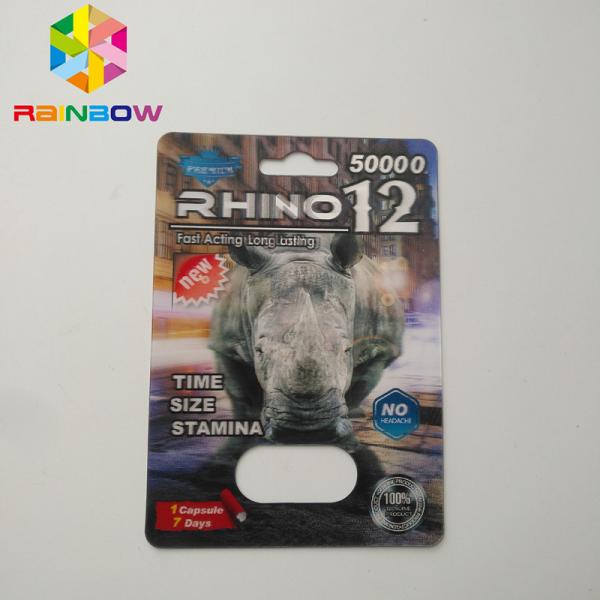 Cheap 3D Rhino Blister Card Packaging Rhino 12 Rhino 11 Mens Sexual Supplements For Boosting Libido for sale