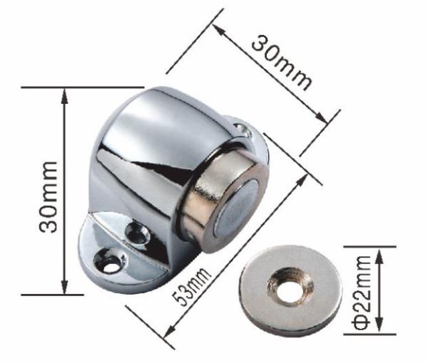 Cheap Zinc Alloy Interior Magnetic Door Stop Floor Mounted Magnetic Door Holder for sale