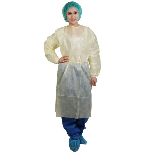 Harmless Durable Non Woven Disposable Gowns Elastic for Hospital